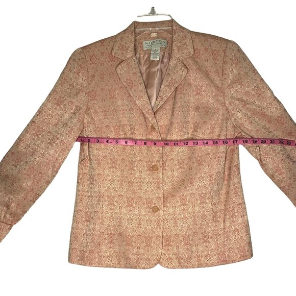 NORTON MCNAUGHTON Vintage Jacquard 2-Piece Suit Blazer & Pencil Skirt Size 6 - Picture 9 of 11